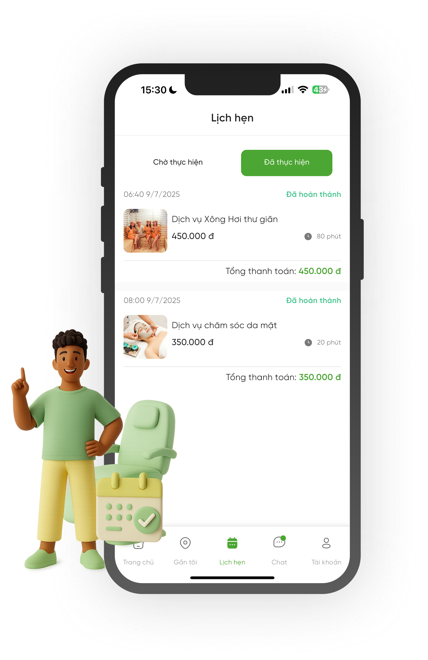 Xem & quản lý lịch hẹn dịch vụ